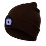 Unisex Warm Winter Knitted Beanie with Optional LED Light