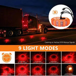 USB Rechargeable LED Road Flares, 3-Pack with Magnetic Base