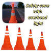 Orange Foldable Traffic Cone with LED Light & Reflective Stripes