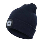 Unisex Warm Winter Knitted Beanie with Optional LED Light