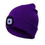 Unisex Warm Winter Knitted Beanie with Optional LED Light