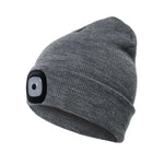 Unisex Warm Winter Knitted Beanie with Optional LED Light