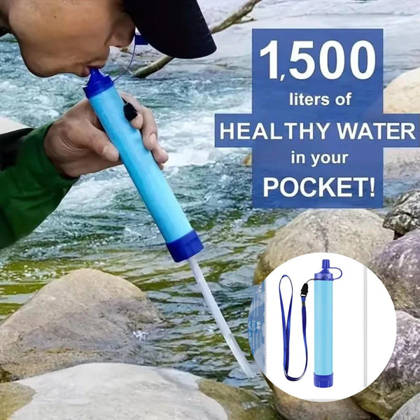 QuickPure Pocket Survival Water Straw portable water filter for hiking and emergencies